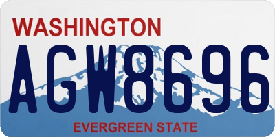 WA license plate AGW8696