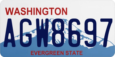 WA license plate AGW8697
