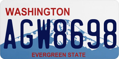 WA license plate AGW8698