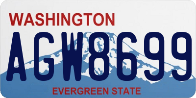 WA license plate AGW8699