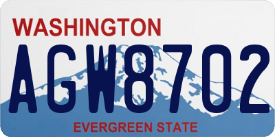 WA license plate AGW8702