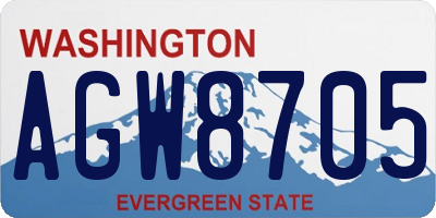 WA license plate AGW8705
