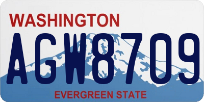 WA license plate AGW8709