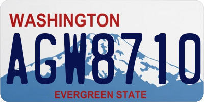WA license plate AGW8710