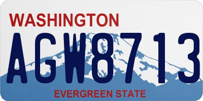 WA license plate AGW8713