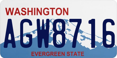 WA license plate AGW8716