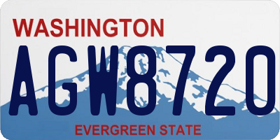WA license plate AGW8720