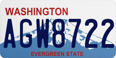 WA license plate AGW8722
