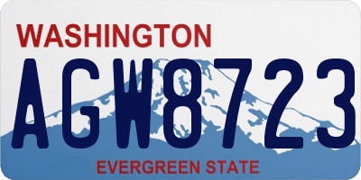 WA license plate AGW8723
