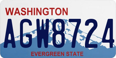 WA license plate AGW8724