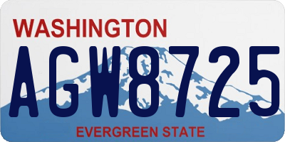 WA license plate AGW8725