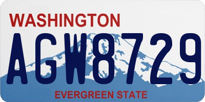 WA license plate AGW8729