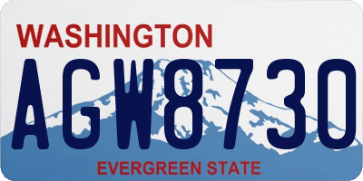 WA license plate AGW8730