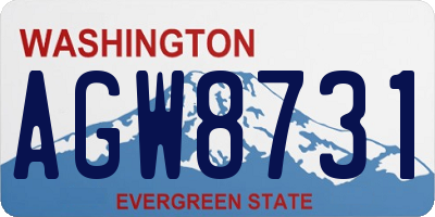 WA license plate AGW8731