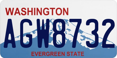 WA license plate AGW8732