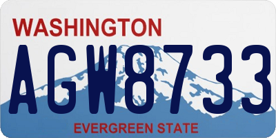 WA license plate AGW8733