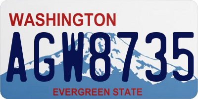 WA license plate AGW8735
