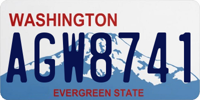 WA license plate AGW8741