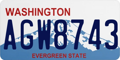 WA license plate AGW8743