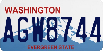 WA license plate AGW8744