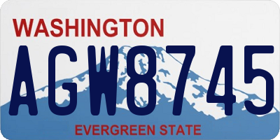 WA license plate AGW8745