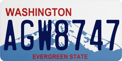 WA license plate AGW8747