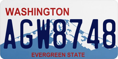 WA license plate AGW8748