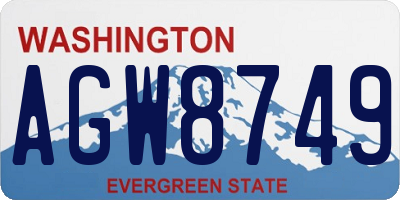 WA license plate AGW8749