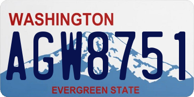 WA license plate AGW8751