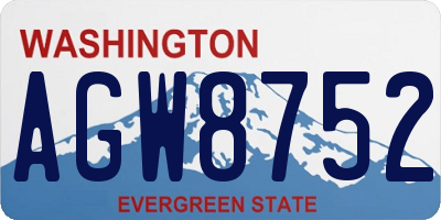 WA license plate AGW8752