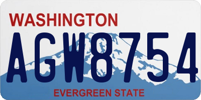 WA license plate AGW8754