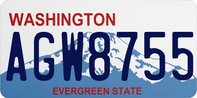 WA license plate AGW8755