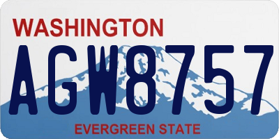 WA license plate AGW8757