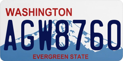 WA license plate AGW8760