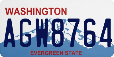 WA license plate AGW8764