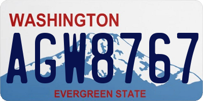 WA license plate AGW8767