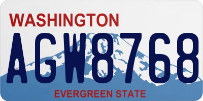 WA license plate AGW8768