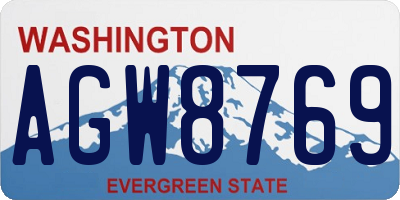 WA license plate AGW8769