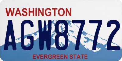 WA license plate AGW8772