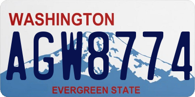 WA license plate AGW8774