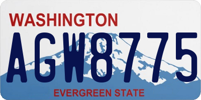 WA license plate AGW8775