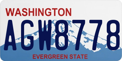 WA license plate AGW8778