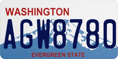 WA license plate AGW8780