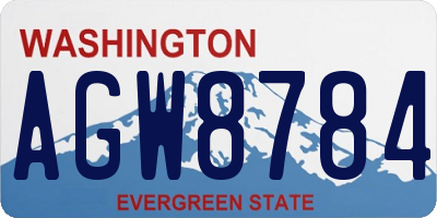 WA license plate AGW8784