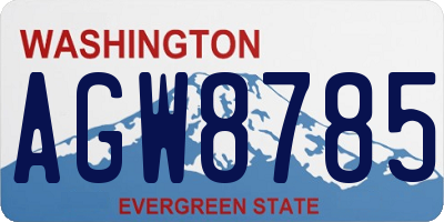 WA license plate AGW8785