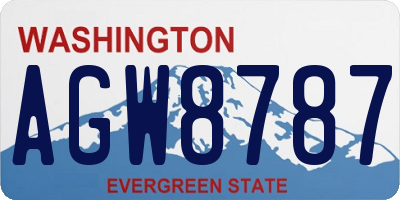 WA license plate AGW8787