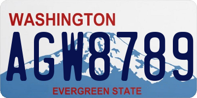 WA license plate AGW8789