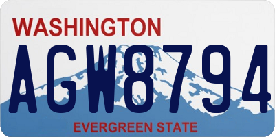 WA license plate AGW8794