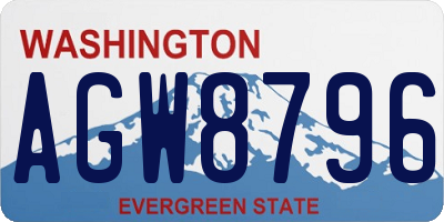 WA license plate AGW8796