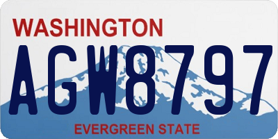 WA license plate AGW8797